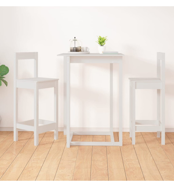 Chaises de bar lot de 2 blanc 40x41,5x112 cm bois de pin solide | Mobilier & Déco
