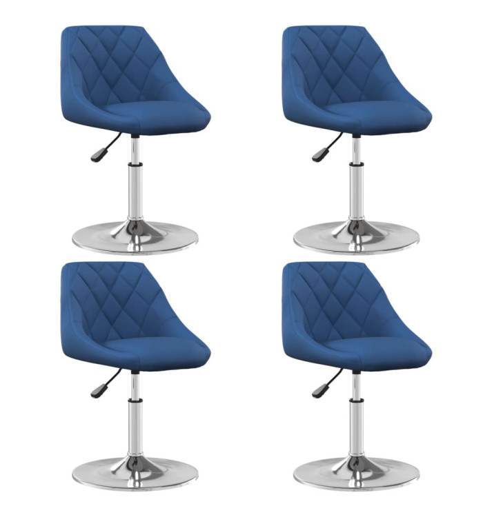 Chaises pivotantes à manger lot de 4 Bleu Velours | Mobilier & Déco