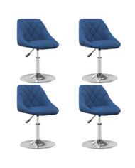 Chaises pivotantes à manger lot de 4 Bleu Velours | Mobilier & Déco
