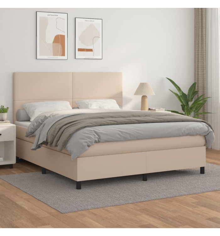 Sommier à lattes de lit avec matelas Cappuccino 160x200 cm | Mobilier & Déco