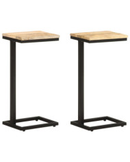 Tables d'appoint 2 pcs 31,5x24,5x64,5 cm Bois de manguier brut | Mobilier & Déco