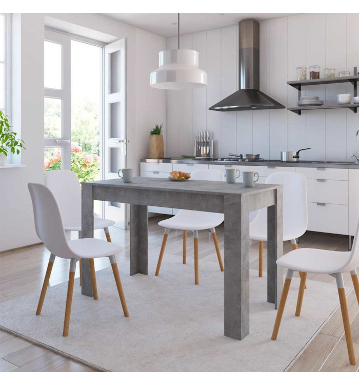 Table à manger Gris béton 120x60x76 cm Bois d'ingénierie | Mobilier & Déco