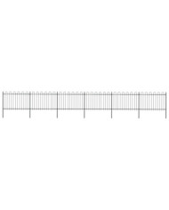 Clôture de jardin avec dessus en cerceau Acier 10,2x1,2 m Noir | Mobilier & Déco