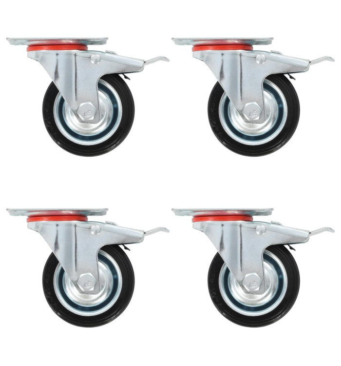 16 pcs Roulettes pivotantes 75 mm | Mobilier & Déco