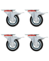 16 pcs Roulettes pivotantes 75 mm | Mobilier & Déco