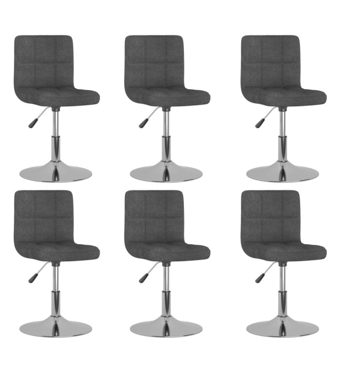 Chaises pivotantes à manger lot de 6 Gris foncé Tissu | Mobilier & Déco