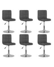 Chaises pivotantes à manger lot de 6 Gris foncé Tissu | Mobilier & Déco