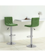 Tabourets de bar lot de 2 vert foncé velours | Mobilier & Déco