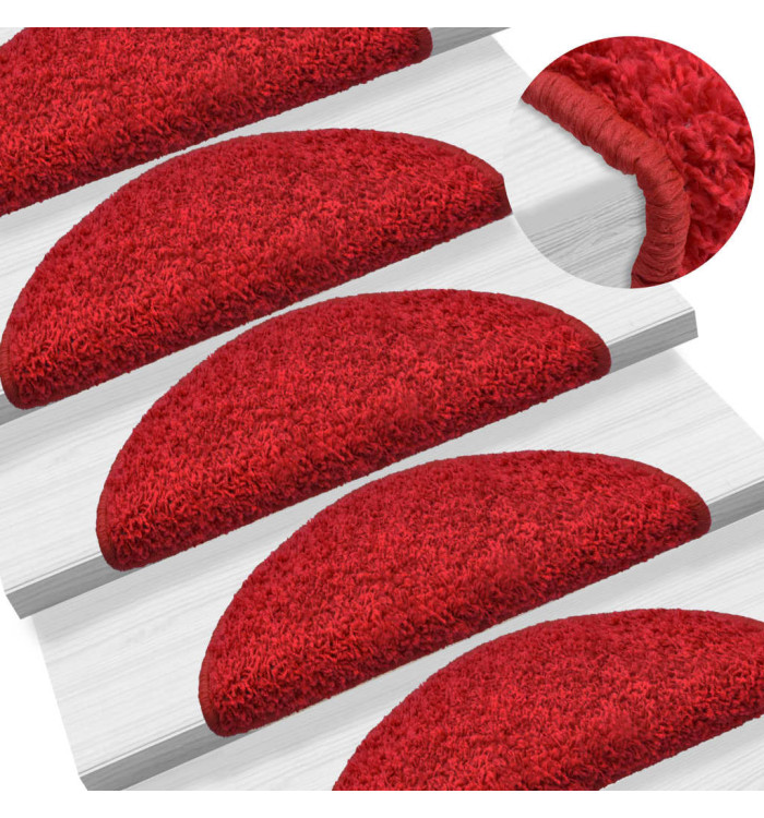 Tapis d'escalier 15 pcs rouge 65x21x4 cm | Mobilier & Déco