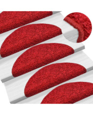 Tapis d'escalier 15 pcs rouge 65x21x4 cm | Mobilier & Déco