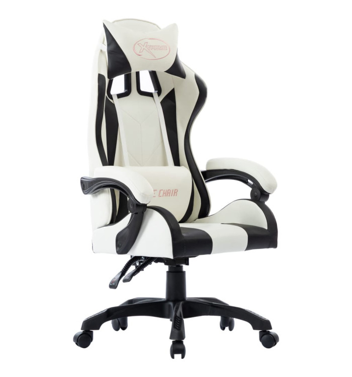 Fauteuil de jeux vidéo Blanc Similicuir | Mobilier & Déco