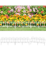 Bordures de pelouse 17 pcs Blanc 10 m PP | Mobilier & Déco
