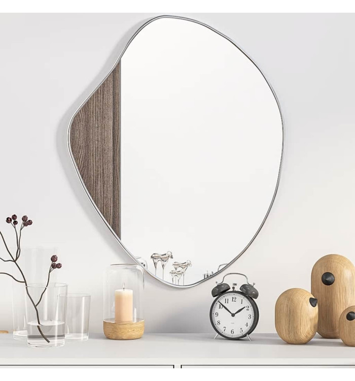 Miroir mural Argenté 60x50 cm | Mobilier & Déco