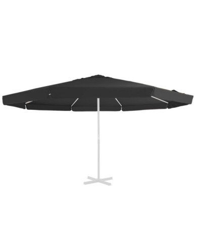 Tissu de remplacement pour parasol d'extérieur Noir 500 cm | Mobilier & Déco