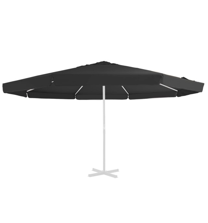 Tissu de remplacement pour parasol d'extérieur Noir 500 cm | Mobilier & Déco