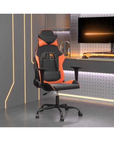 Chaise de jeu de massage Noir et orange Similicuir | Mobilier & Déco
