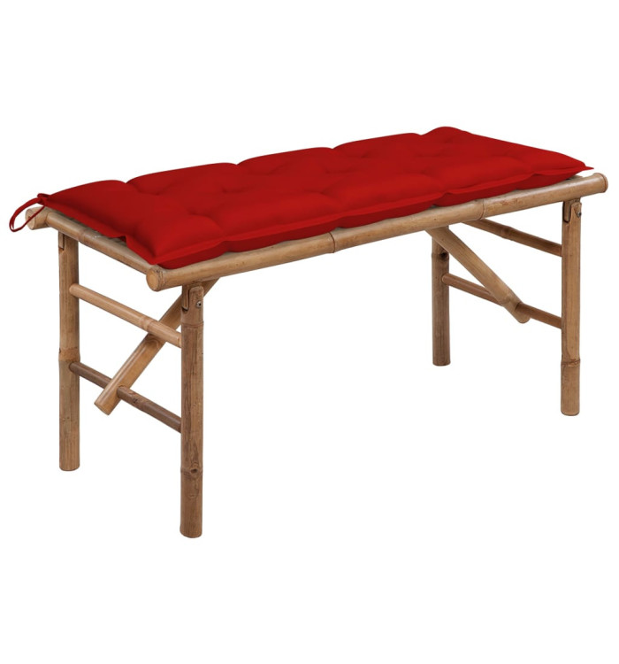 Banc de jardin pliable avec coussin 118 cm Bambou | Mobilier & Déco