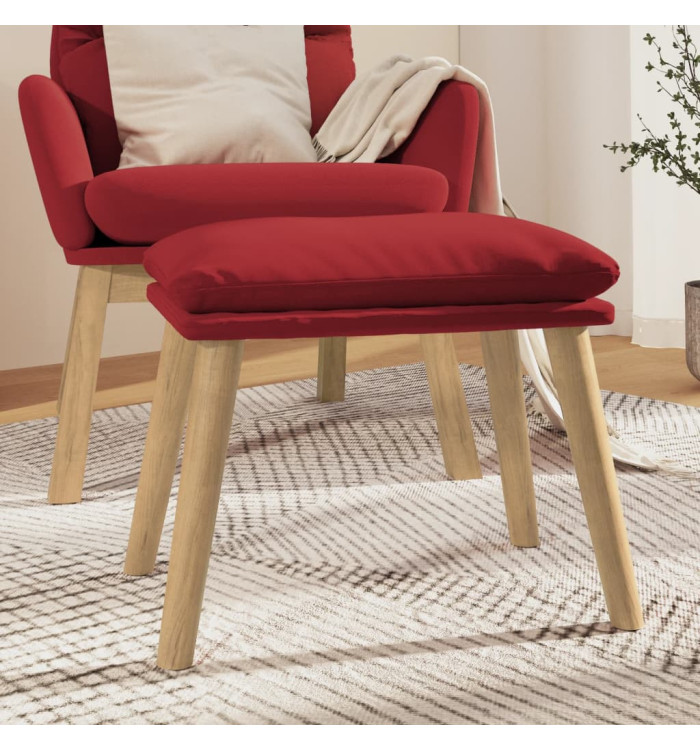 Repose-pied Rouge bordeaux 45x29,5x35 cm Velours | Mobilier & Déco