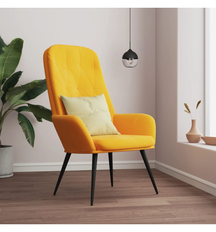 Chaise de relaxation Jaune moutarde Velours | Mobilier & Déco