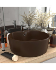 Lavabo avec trop-plein Marron foncé mat 36x13 cm Céramique | Mobilier & Déco