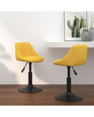 Chaises à manger pivotantes lot de 2 jaune moutarde velours | Mobilier & Déco