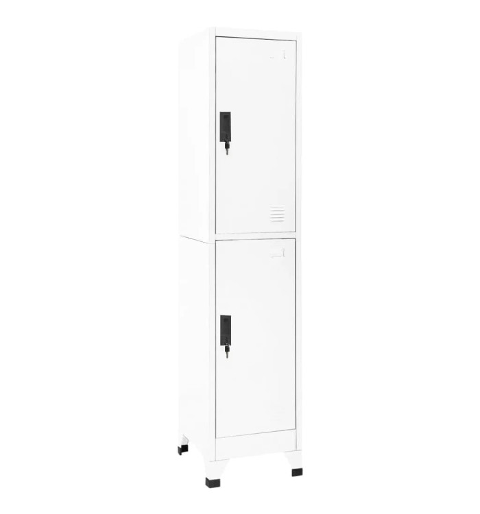 Armoire à casiers Blanc 38x45x180 cm Acier | Mobilier & Déco