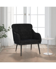 Fauteuil Noir 63x76x80 cm Velours | Mobilier & Déco