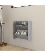 Armoire à chaussures murale Gris béton 60x18x60 cm Aggloméré | Mobilier & Déco