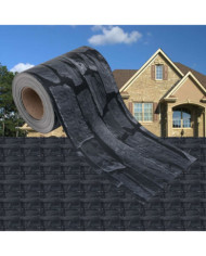 Écran d'intimité de jardin PVC 35x0,19m Gris d'aspect de pierre | Mobilier & Déco