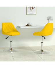Chaises à manger pivotantes lot de 2 jaune moutarde velours | Mobilier & Déco