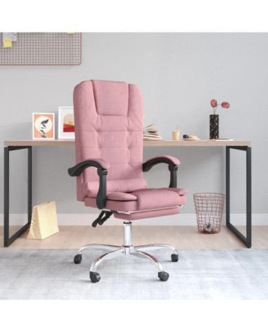 Fauteuil de massage inclinable de bureau Rose Velours | Mobilier & Déco