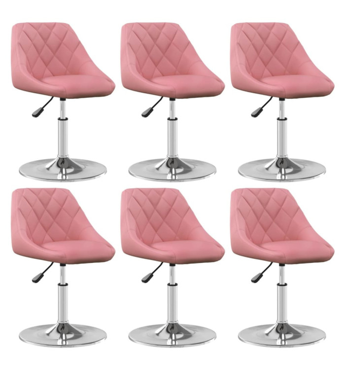 Chaises pivotantes à manger lot de 6 Rose Velours | Mobilier & Déco