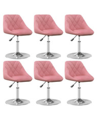 Chaises pivotantes à manger lot de 6 Rose Velours | Mobilier & Déco