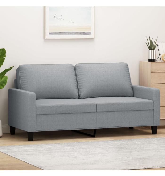 Canapé à 2 places Gris clair 140 cm Tissu | Mobilier & Déco