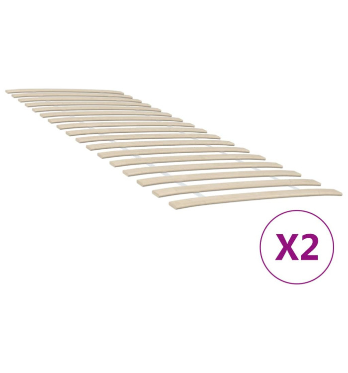 Sommiers à lattes avec 34 lattes 2 pcs 70x200 cm | Mobilier & Déco