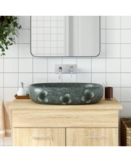 Vasque à poser bleu ovale 59x40x14 cm céramique | Mobilier & Déco