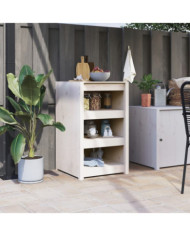 Armoire de cuisine d'extérieur blanc bois de pin massif | Mobilier & Déco