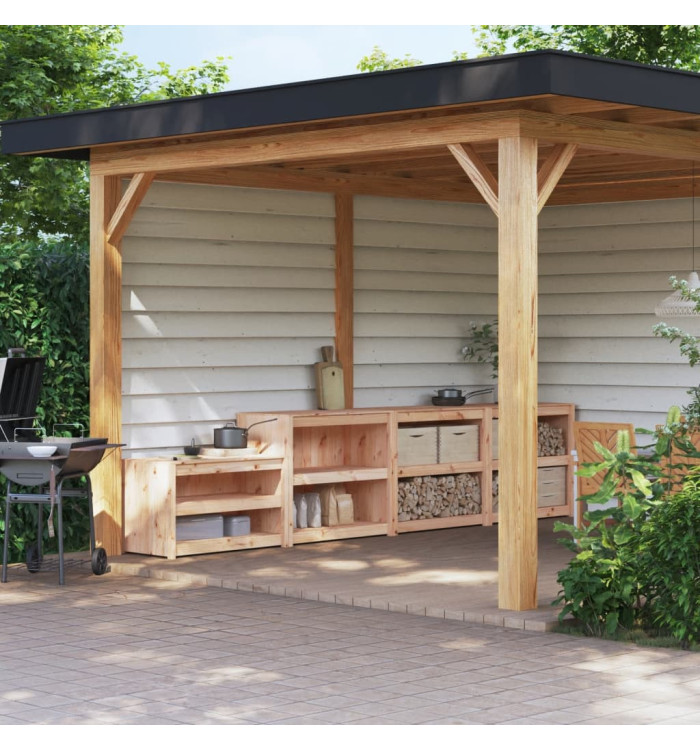 Armoires de cuisine d'extérieur 3 pcs bois de pin massif | Mobilier & Déco