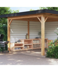 Armoires de cuisine d'extérieur 3 pcs bois de pin massif | Mobilier & Déco
