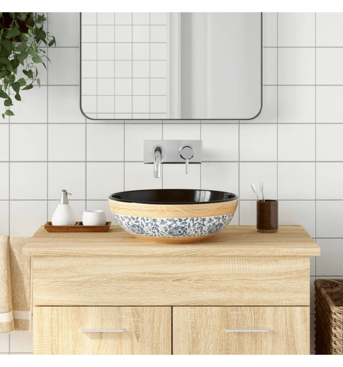 Vasque à poser multicolore rond Φ41x14 cm céramique | Mobilier & Déco
