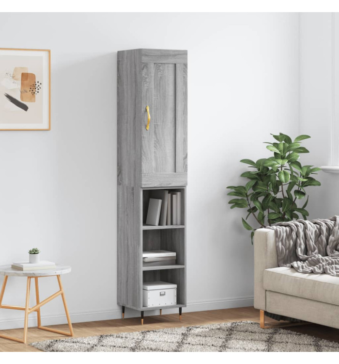 Buffet haut Sonoma gris 34,5x34x180 cm Bois d'ingénierie | Mobilier & Déco