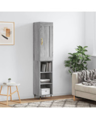 Buffet haut Sonoma gris 34,5x34x180 cm Bois d'ingénierie | Mobilier & Déco