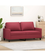 Canapé à 2 places Rouge bordeaux 140 cm Similicuir | Mobilier & Déco