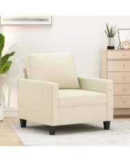 Fauteuil Crème 60 cm Similicuir | Mobilier & Déco