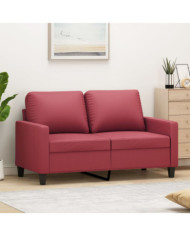 Canapé à 2 places Rouge bordeaux 120 cm Similicuir | Mobilier & Déco