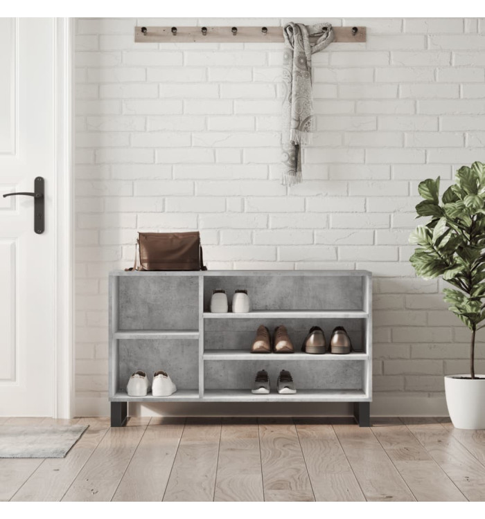 Armoire à chaussures Gris béton 102x36x60 cm Bois d'ingénierie | Mobilier & Déco