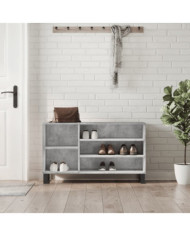 Armoire à chaussures Gris béton 102x36x60 cm Bois d'ingénierie | Mobilier & Déco
