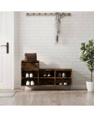 Armoire à chaussures Chêne fumé 102x36x60 cm Bois d'ingénierie | Mobilier & Déco