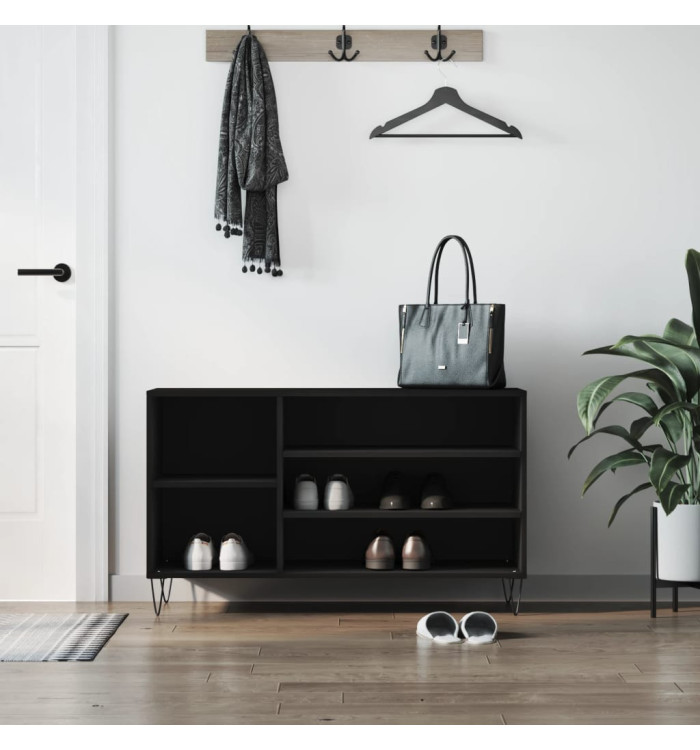 Armoire à chaussures Noir 102x36x60 cm Bois d'ingénierie | Mobilier & Déco