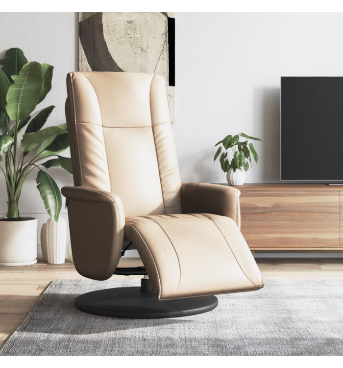 Fauteuil inclinable avec repose-pieds cappuccino similicuir | Mobilier & Déco